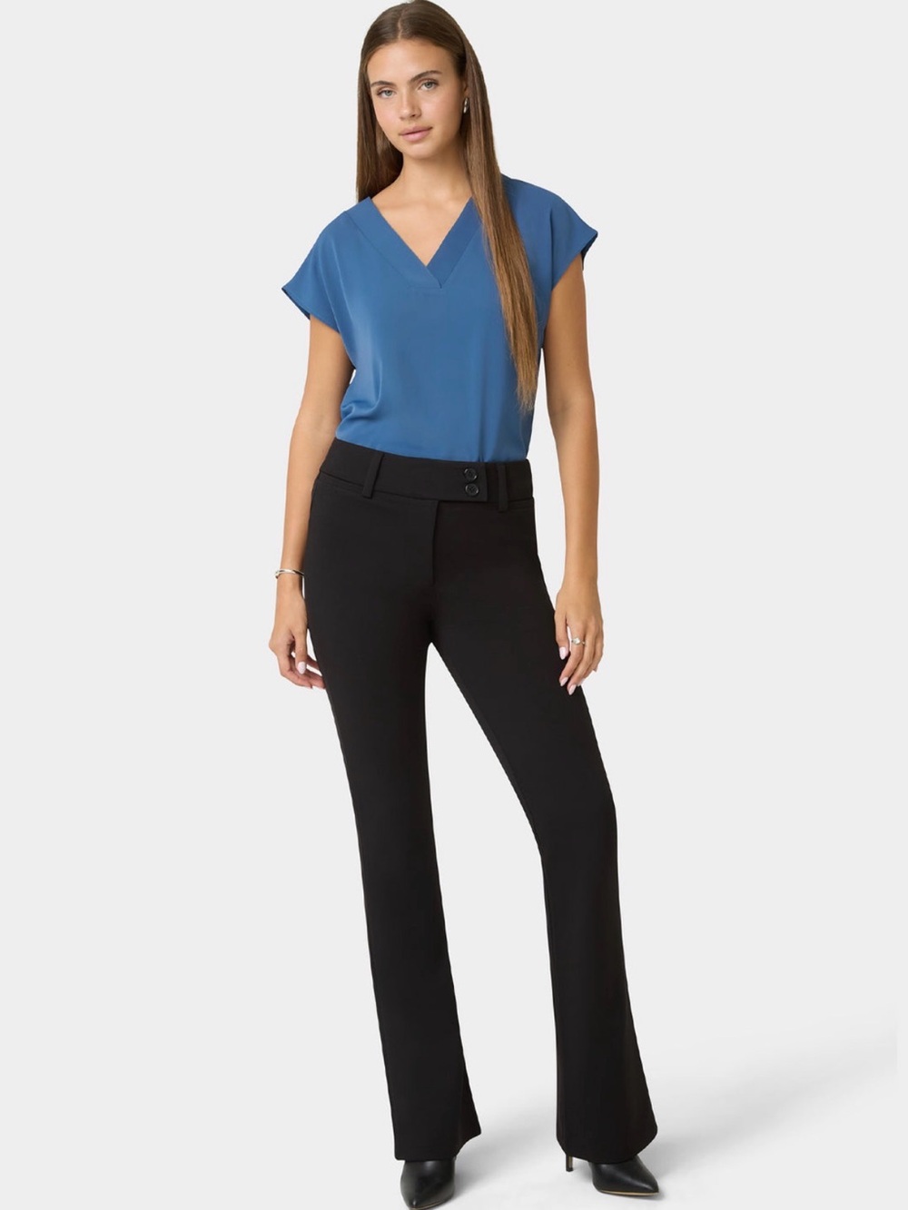 Alloy Tall Stanton Flare Pants Black Size 2 37” Inseam NWT